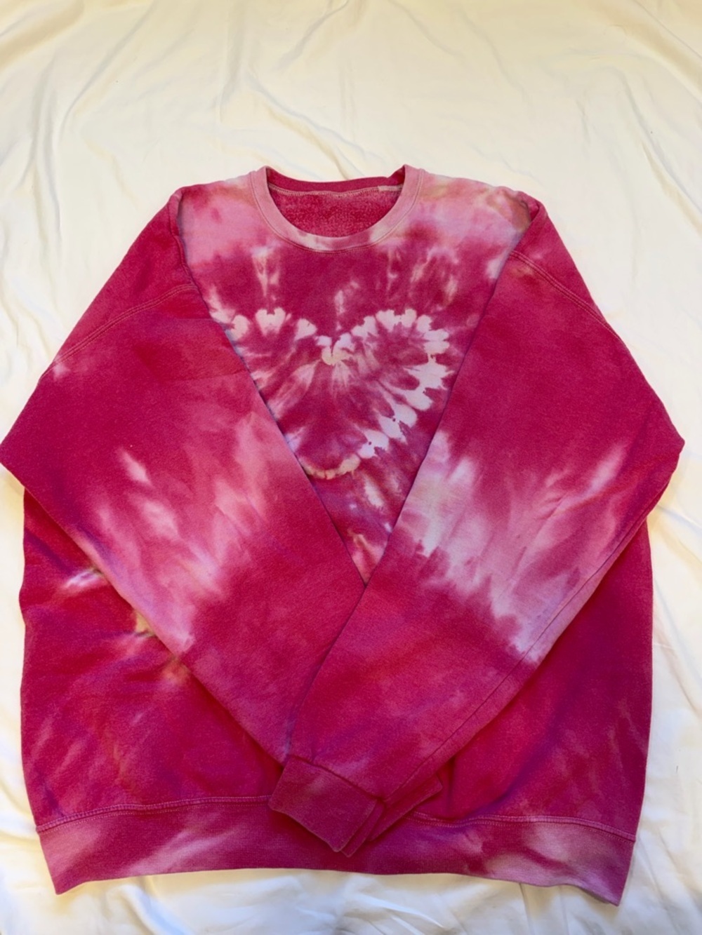 Urban Outfitters Pink Tie Dye Oversized Sweatshirt One Size - Picture 2 of 4